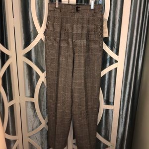 VTG 80s Wool Houndstooth Plaid Hi-waist Trouser